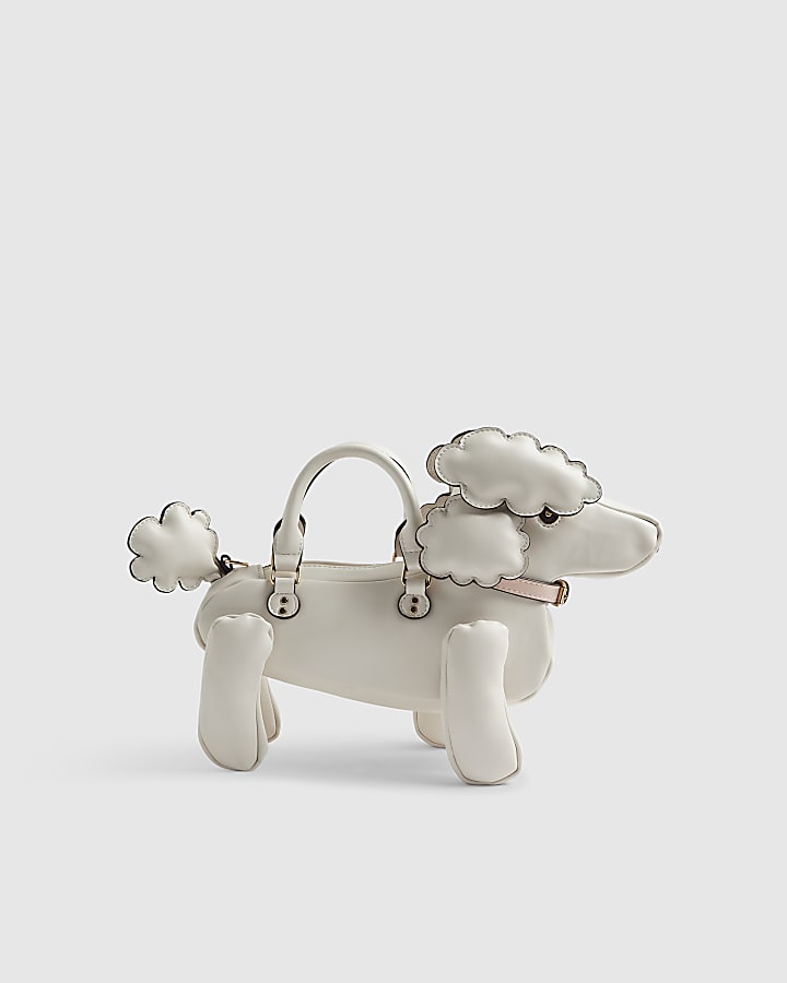 Cream Grab Handle Dog Bag