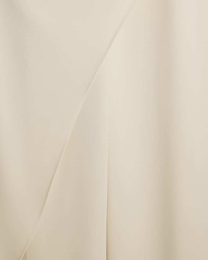 Cream One Shoulder Overlay Jumpsuit