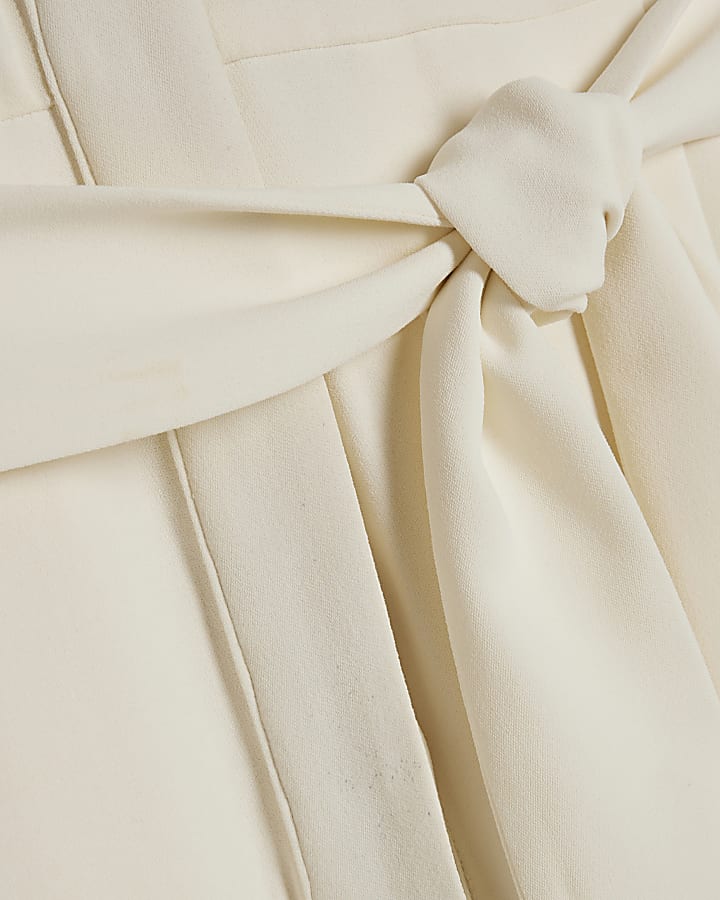 Cream 80s Wide Leg Jumpsuit