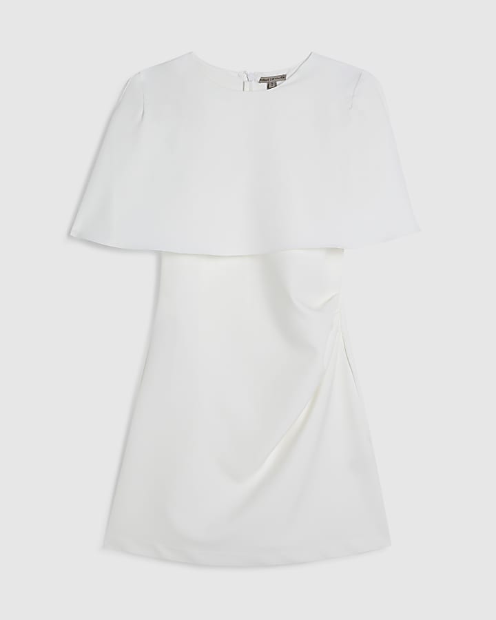 Cream Cape Mini Dress