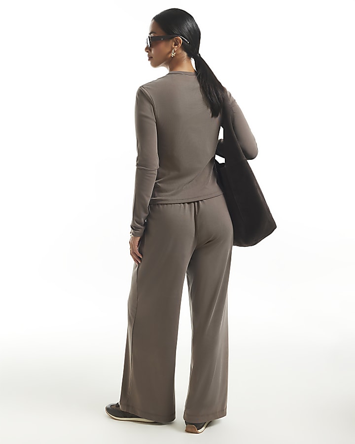 Petite Brown Soft Touch Trousers