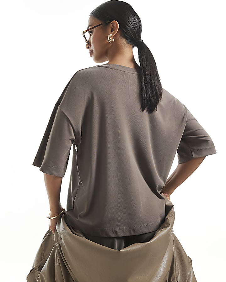 Petite Brown Soft Touch T-Shirt