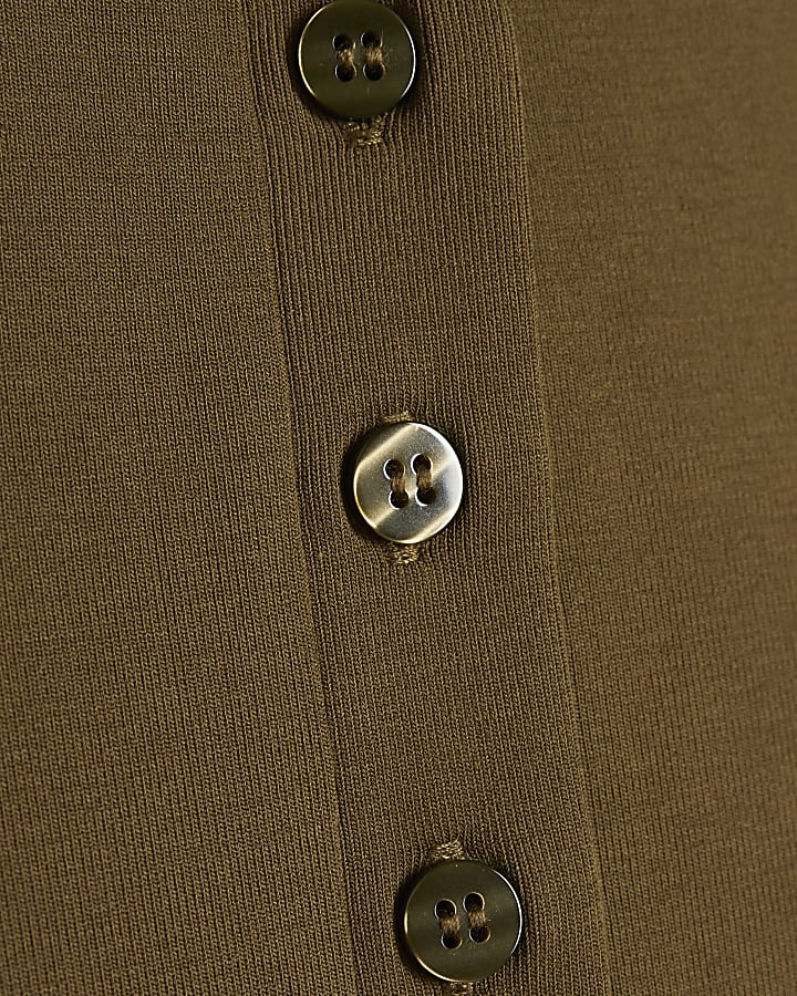 Khaki Long Sleeve Soft Touch Top