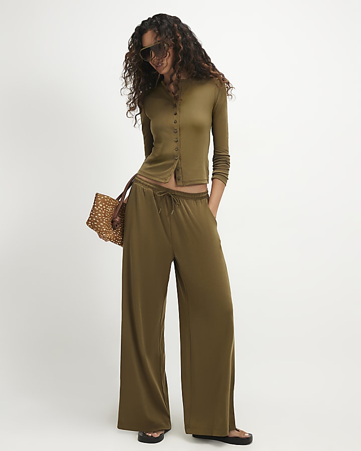 Khaki Long Sleeve Soft Touch Top