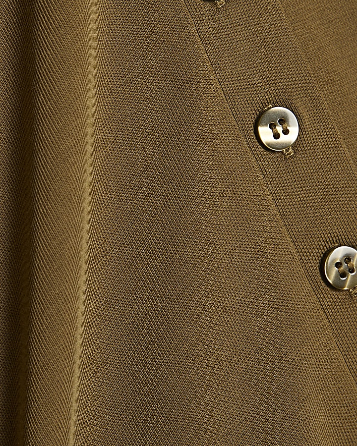 Petite Khaki Soft Touch Long Sleeve Top