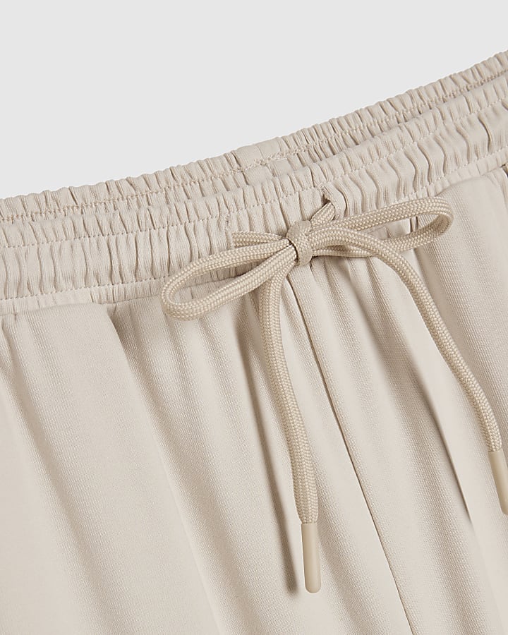 Cream Soft Touch Wide Leg Trousers
