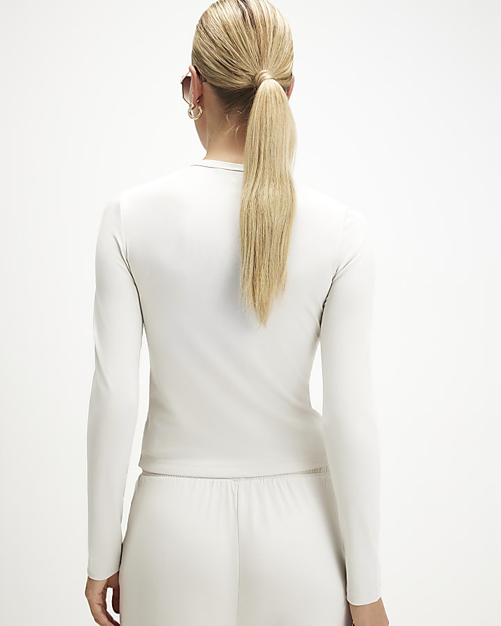 Cream Long Sleeve Soft Touch Top