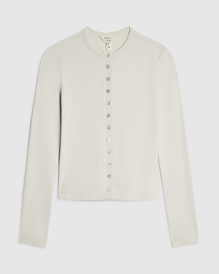 Cream Long Sleeve Soft Touch Top
