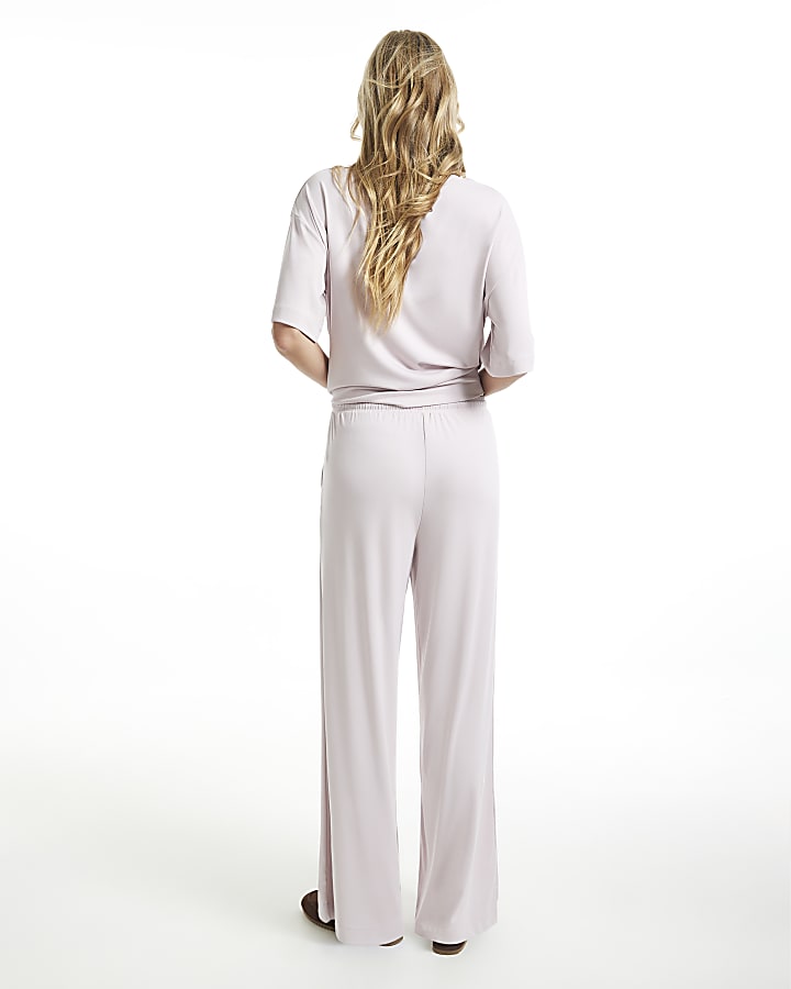 Pink Soft Touch Wide Leg Trousers