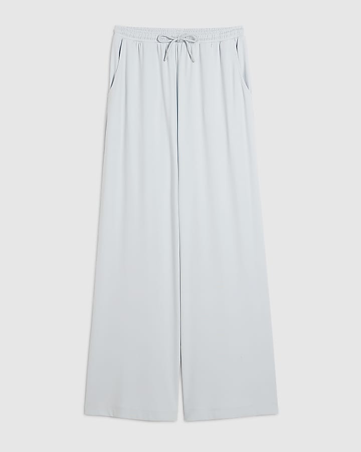 Blue Soft Touch Wide Leg Trousers