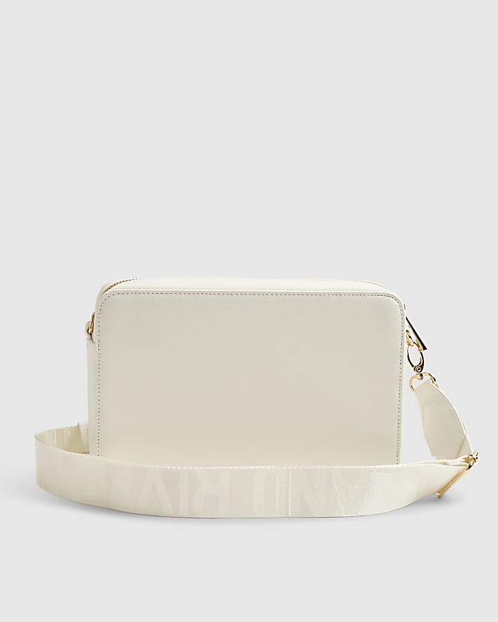 White RR Monogram Boxy Crossbody Bag