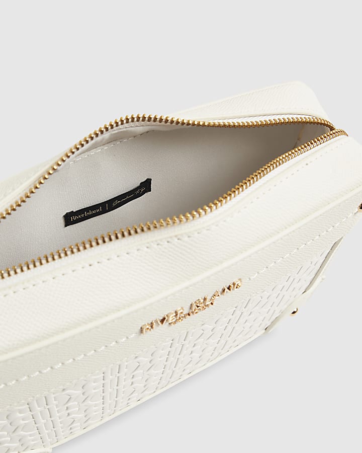 White RR Monogram Boxy Crossbody Bag