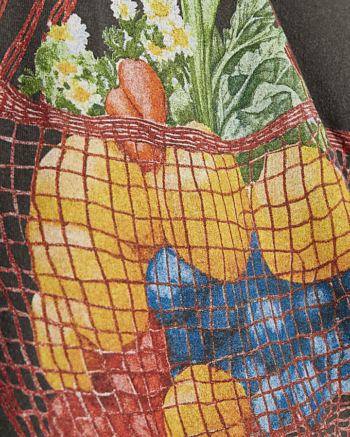 Grey Washed Fruit Basket T-Shirt