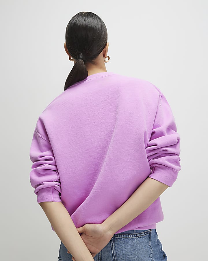 Pink Long Sleeve Tiger Sweatshirt