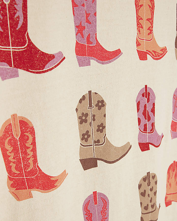 Cream Giddy Up Embroidered T-shirt