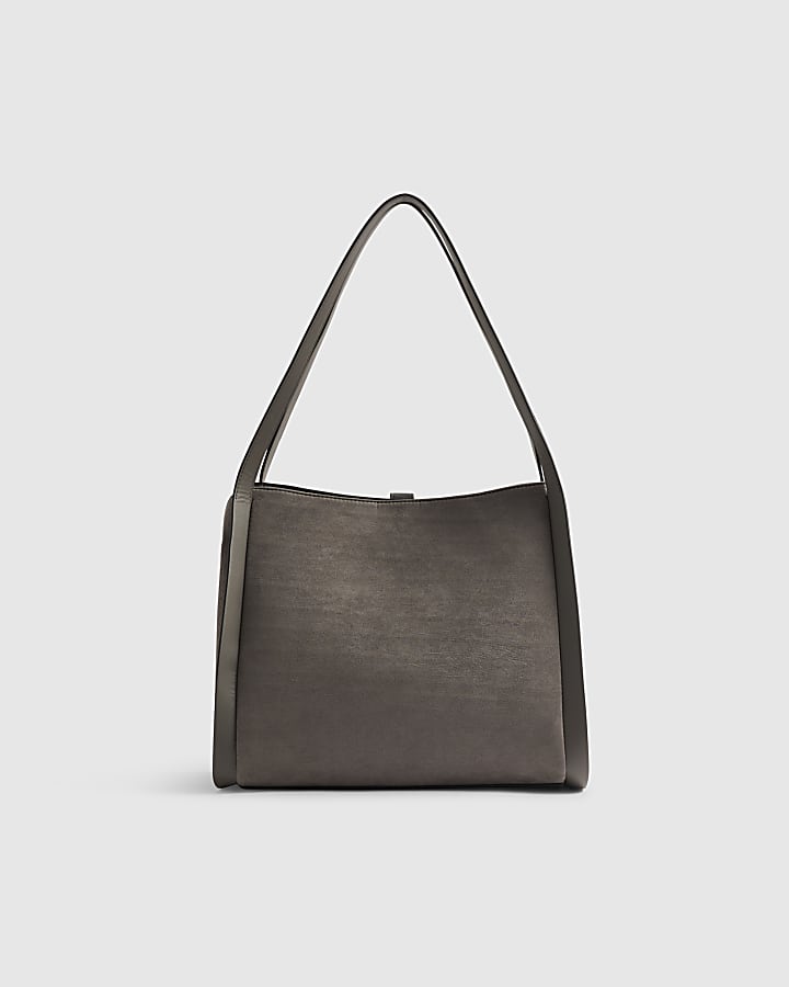 Grey RR Tab Front Shoulder Bag