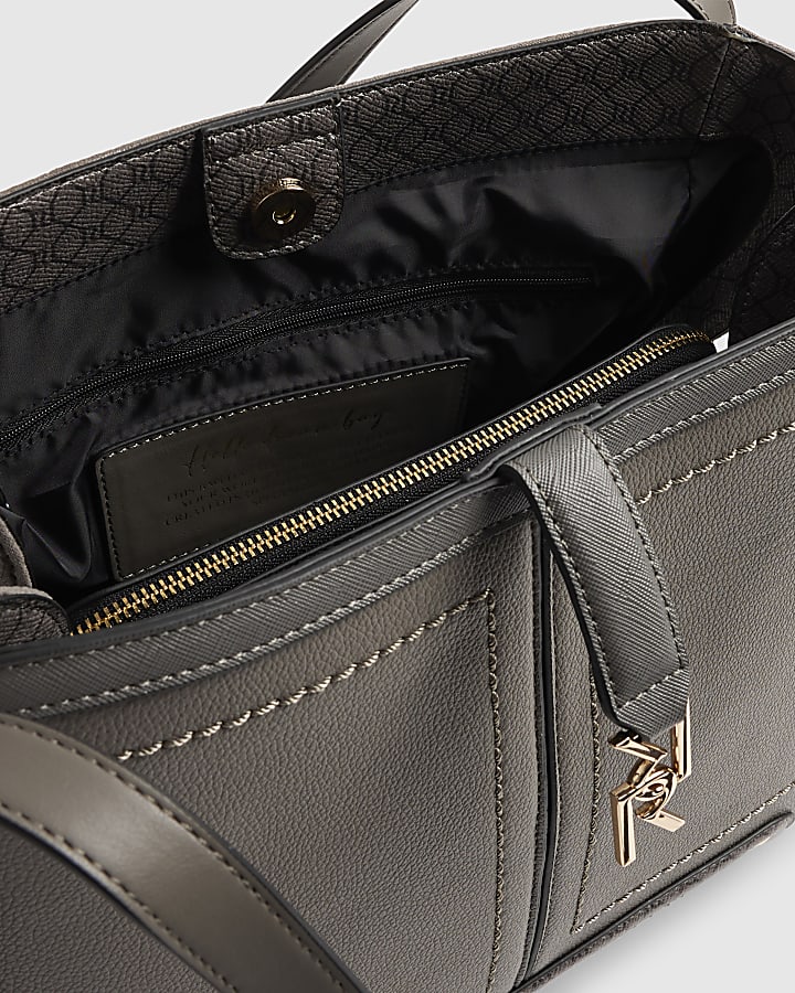 Grey RR Tab Front Shoulder Bag