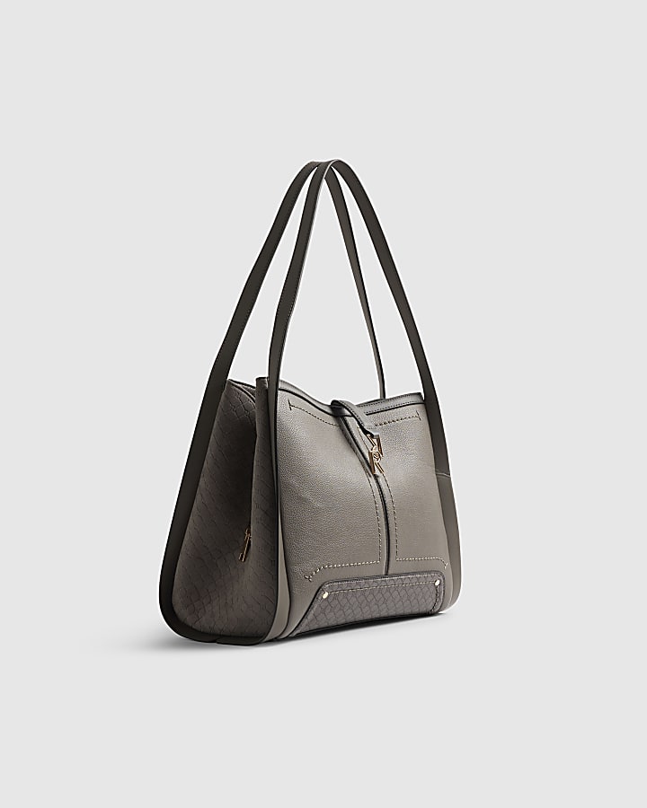 Grey RR Tab Front Shoulder Bag