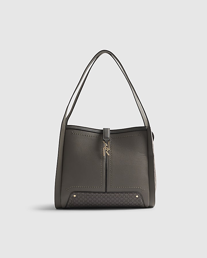 Grey RR Tab Front Shoulder Bag