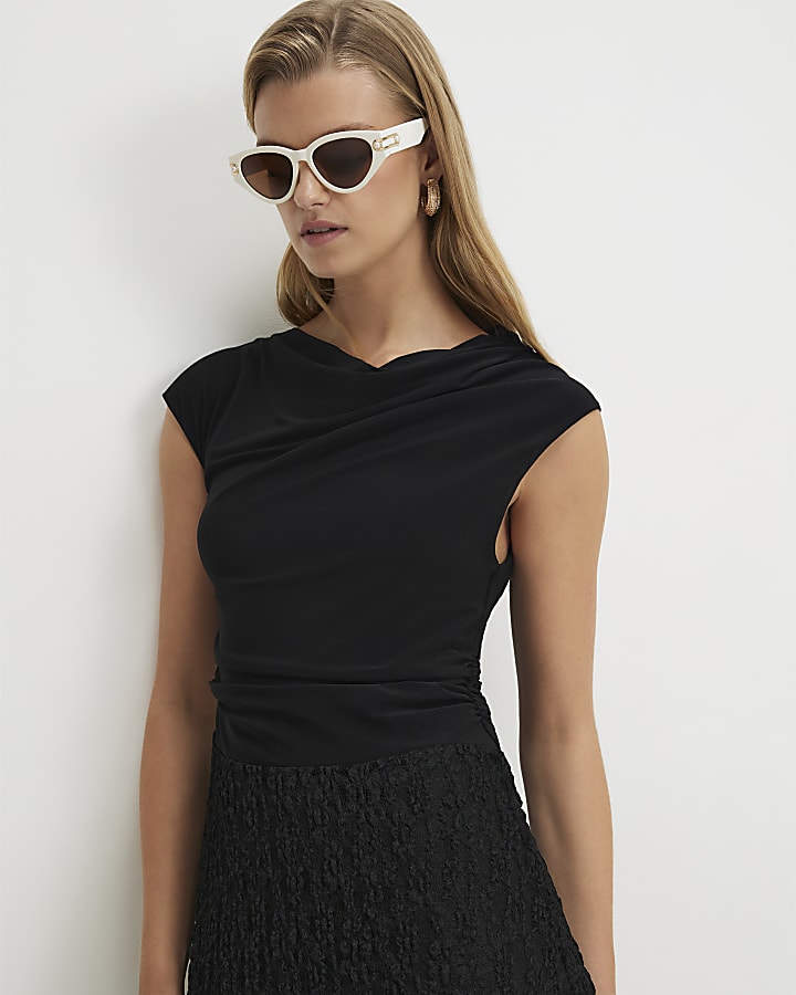 Black Lace Skirt Hybrid Midi Dress