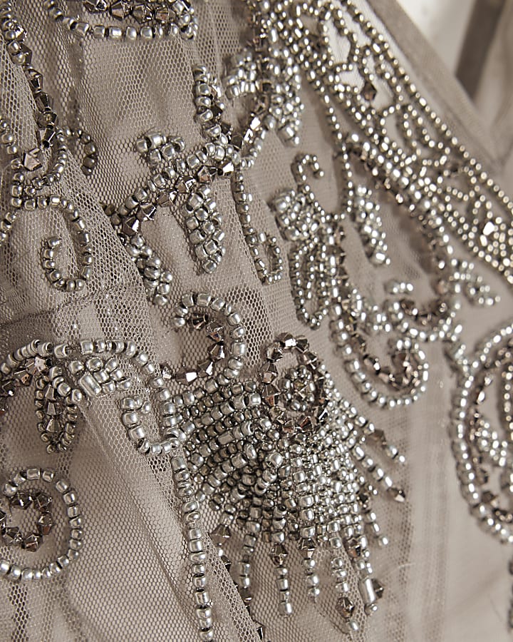 Silver Mesh Embellished Cami Top