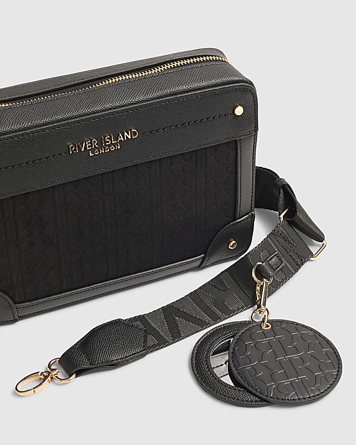 Black RR Monogram Boxy Crossbody Bag