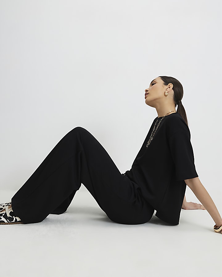 Black Premium Wide Leg Joggers