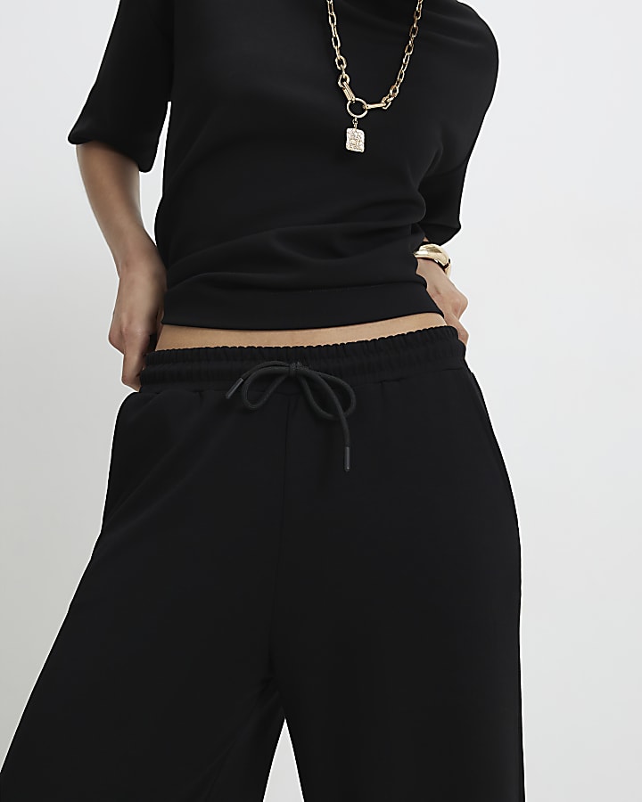 Black Premium Wide Leg Joggers