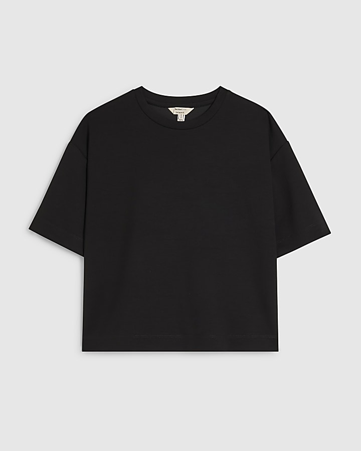 Black Premium Short Sleeve Boxy T-shirt