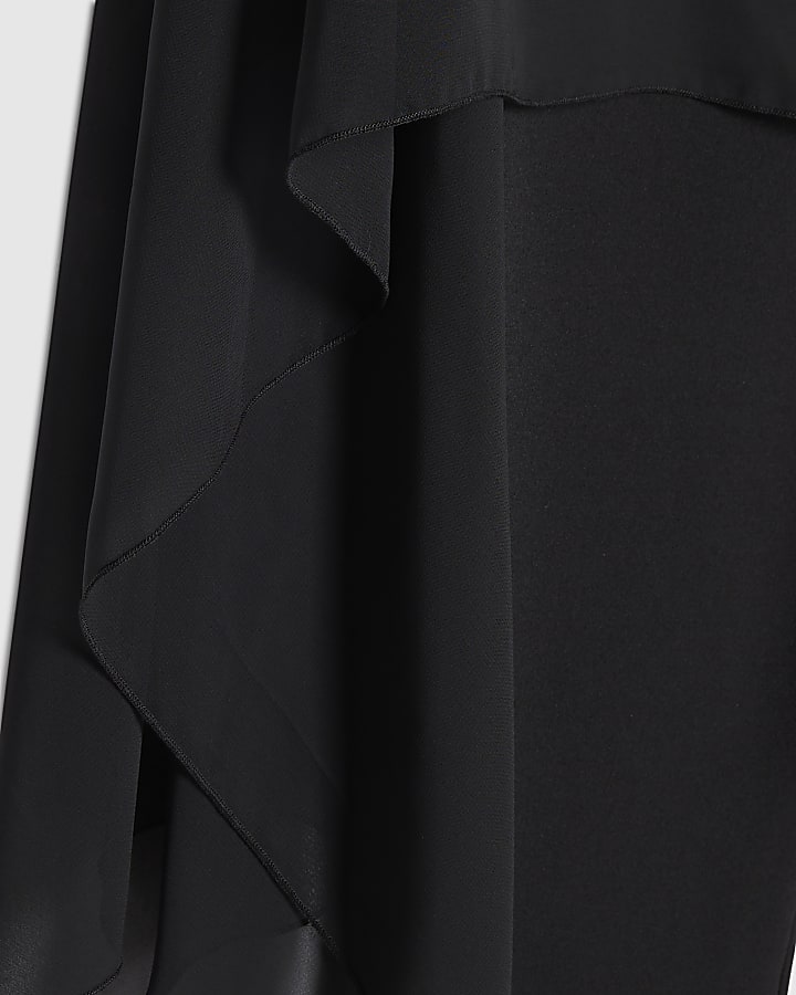Black Mesh Detail Bandeau Jumpsuit