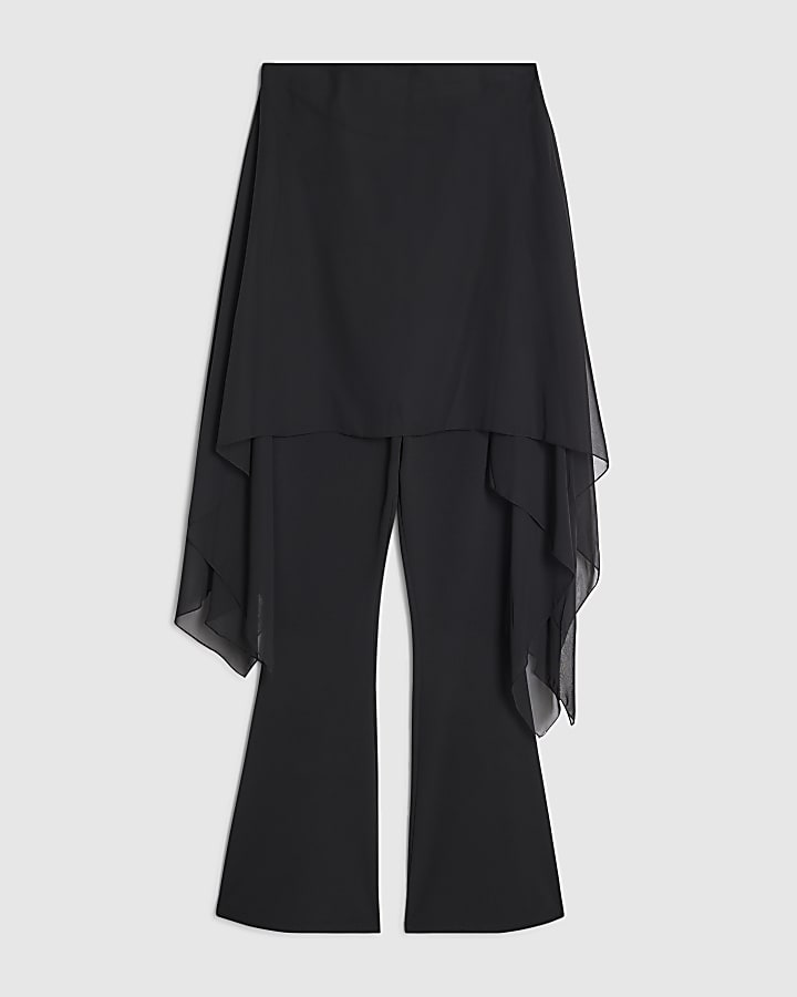 Black Mesh Detail Bandeau Jumpsuit