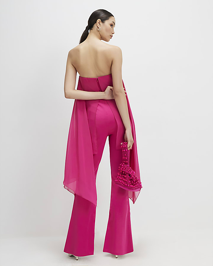 Pink Bandeau Jumpsuit