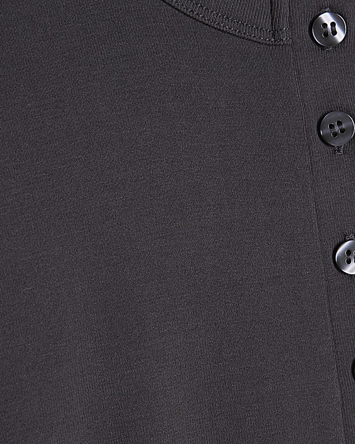 Petite Grey Soft Touch Long Sleeve Top