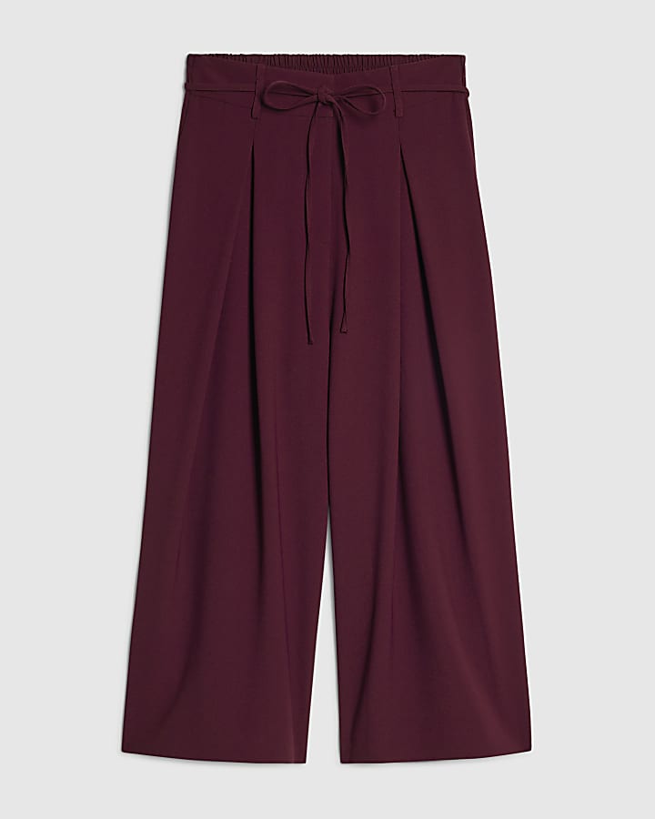 Red Tie Detail Culottes