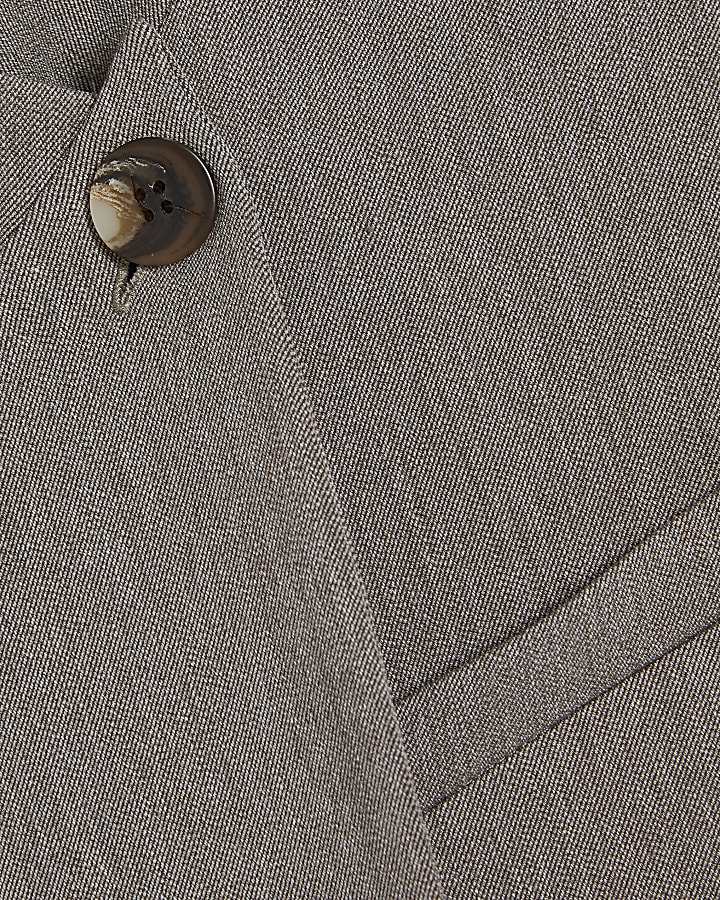 Beige Top Button Blazer