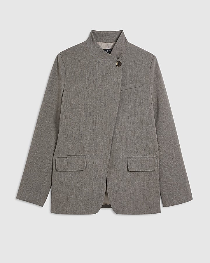 Beige Top Button Blazer