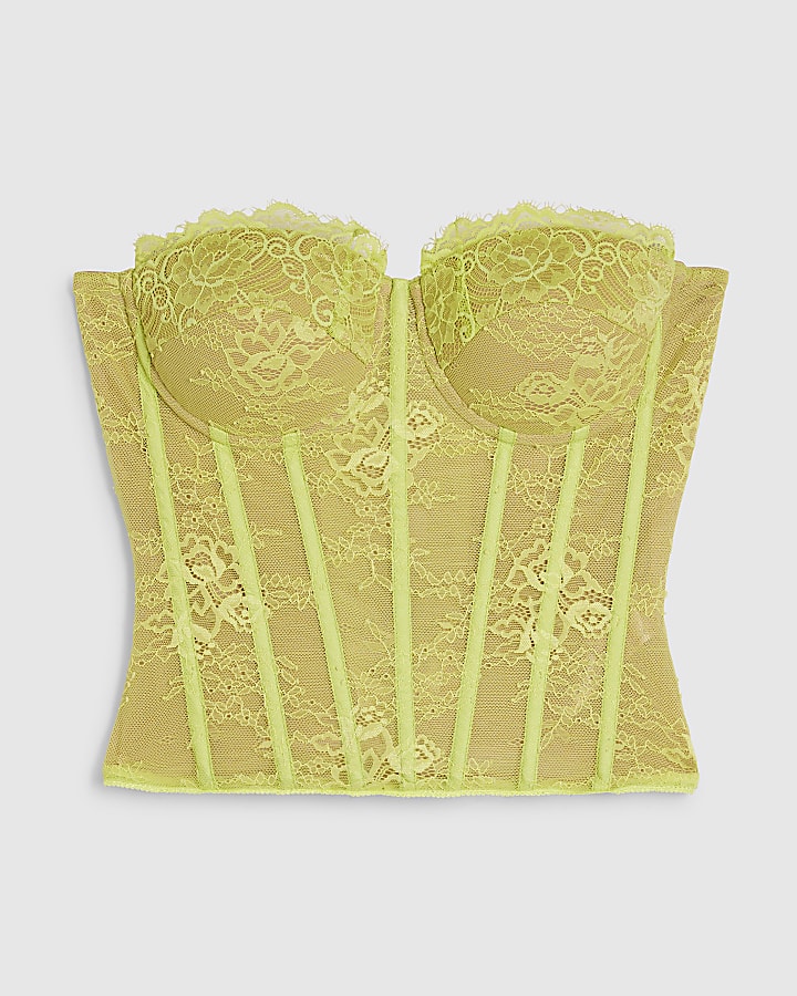 Green Lace Corset Top