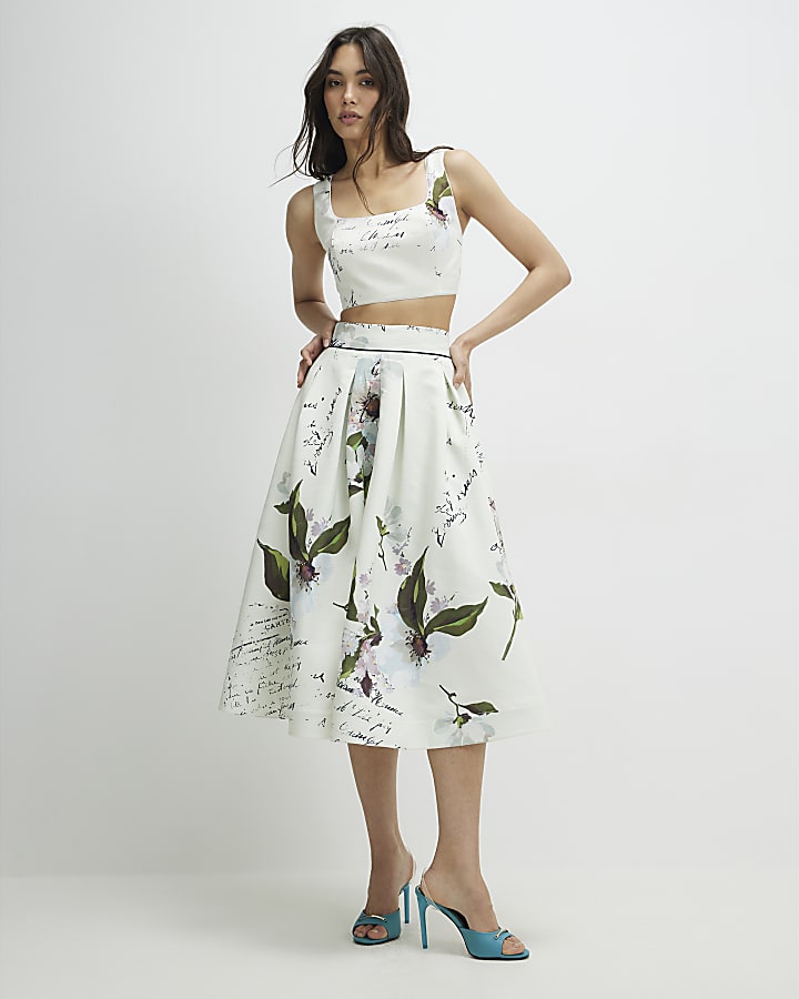 White Cropped Square Neck Bralette