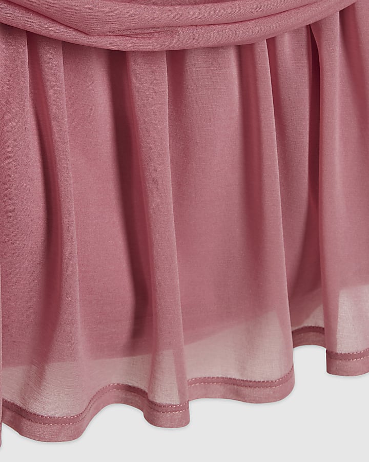 Pink Chiffon Mini Dress