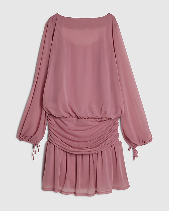 Pink Chiffon Mini Dress