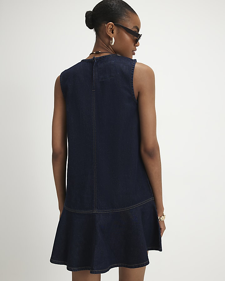 Blue Mini Denim Swing Dress