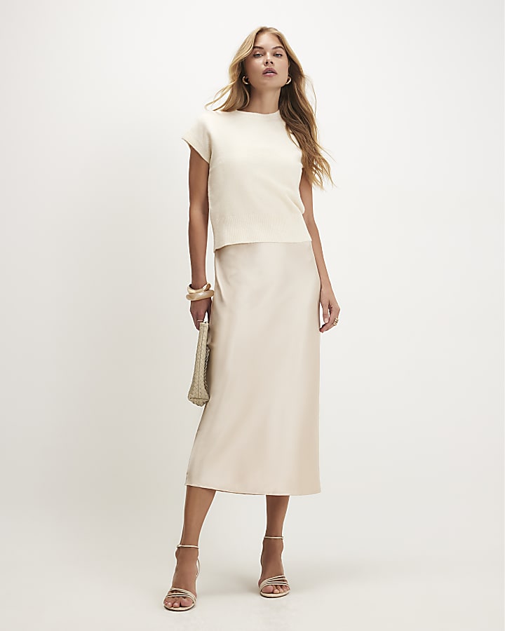 Cream 2 In 1 Tank Top Dress