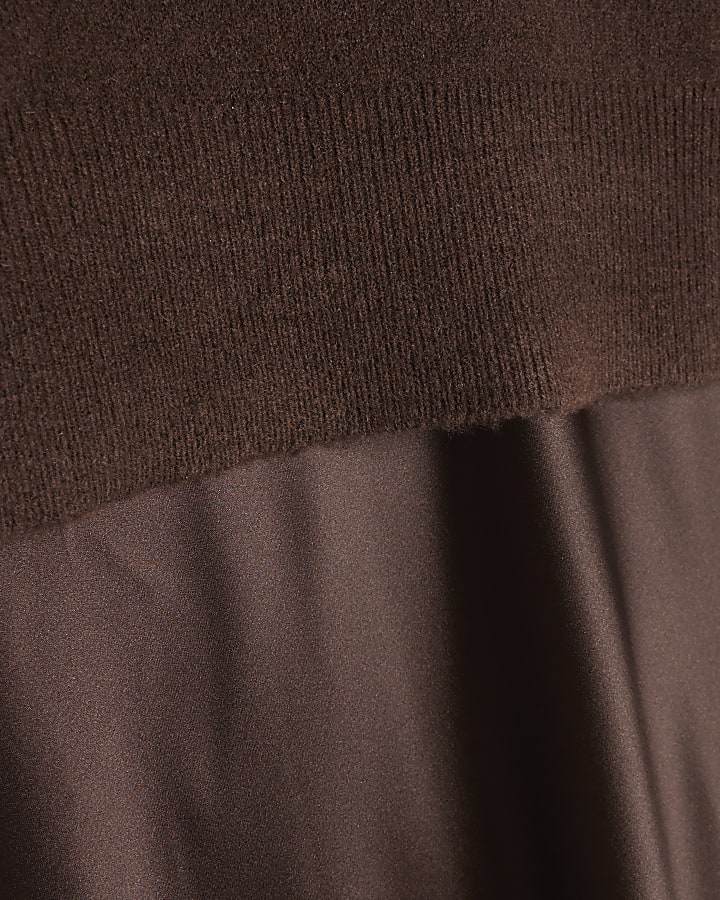 Brown 2 In 1 Tank Top Dress