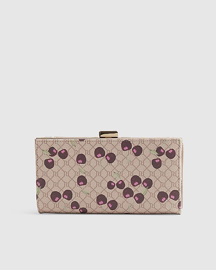 Beige Cherry Monogram Cliptop Purse