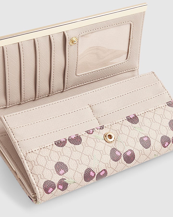 Beige Cherry Monogram Cliptop Purse