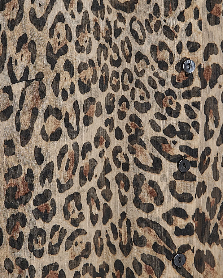 Brown Leopard Sheer Shirt