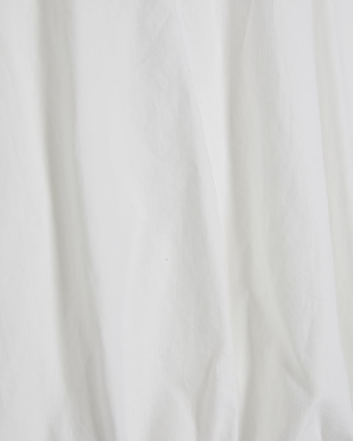 White Woven Mix Bubble Top