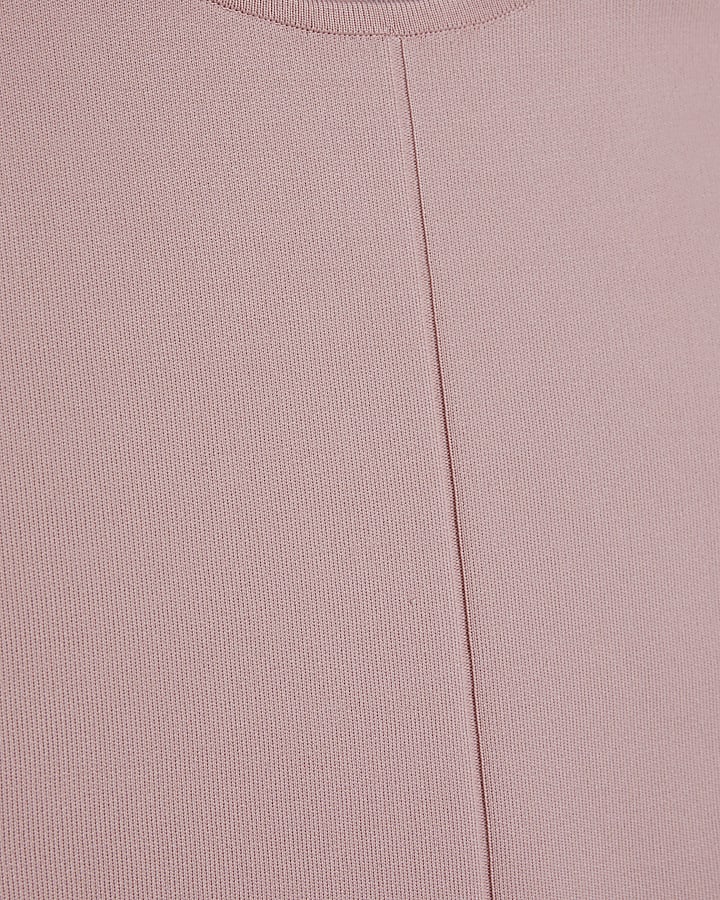 Pink Fitted Knit Sleeveless Top