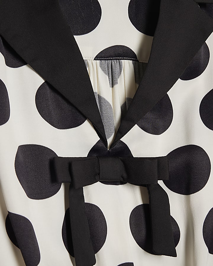 Black Premium Polka Dot Midi Dress