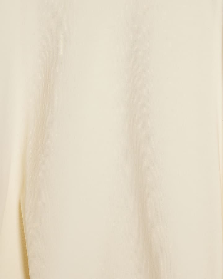 Cream Cotton blend Bubble Sweat T-shirt